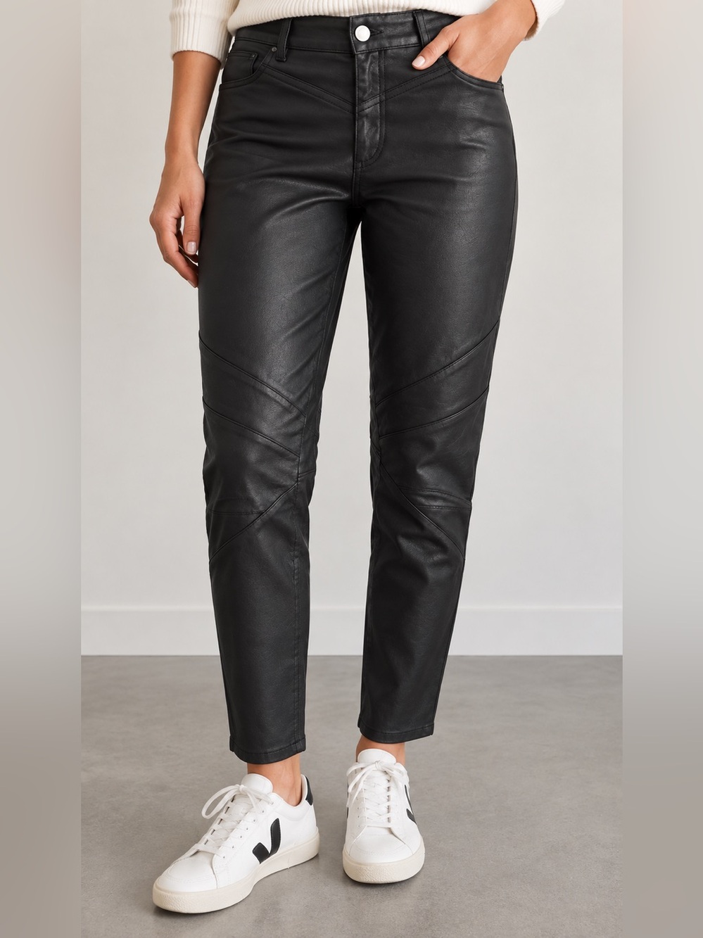 Gap Women's Black 100% Leather Moto Pants Size 6